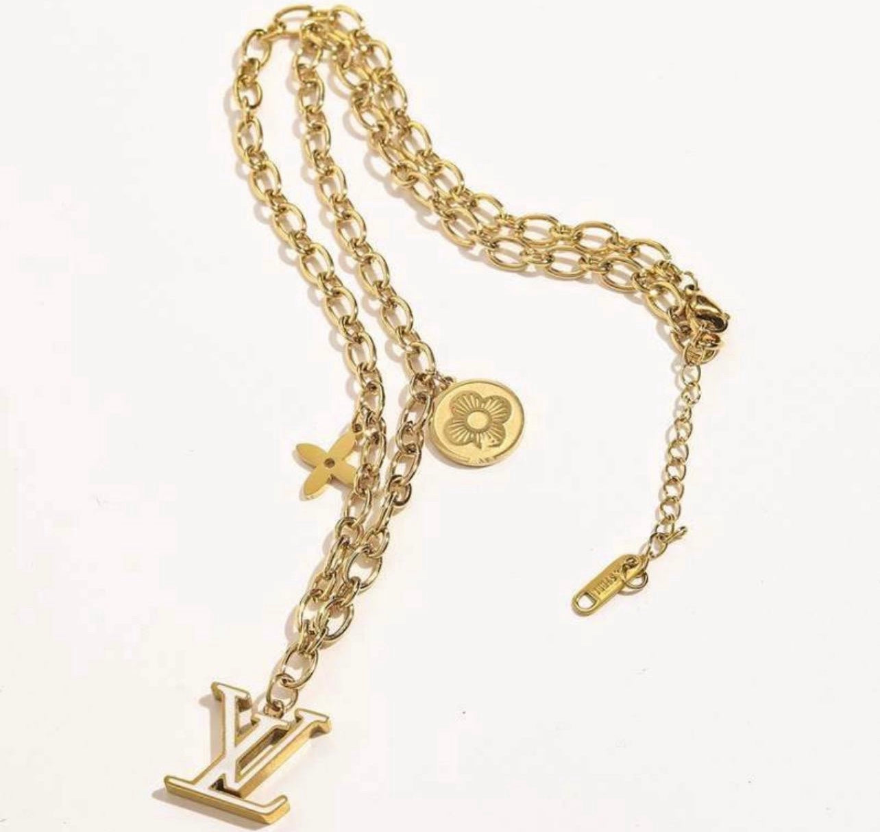 lv gold necklace